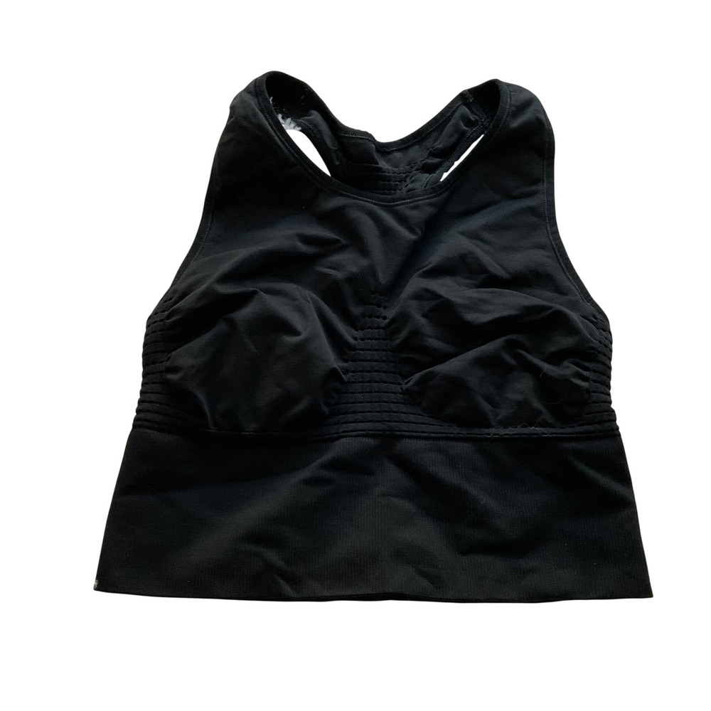 Sweaty Betty Black Longline Seamless Sports Bra - Size Large Athletic Athleisure